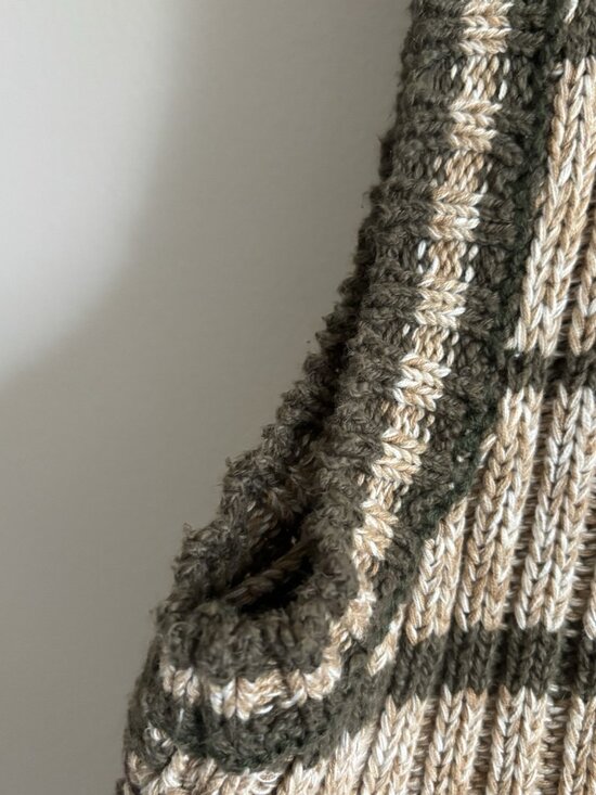 Liz Wear Sweater Vest Floral Medium Grandma Cottage Cable Knit Tan Pink Green - Picture 5 of 9